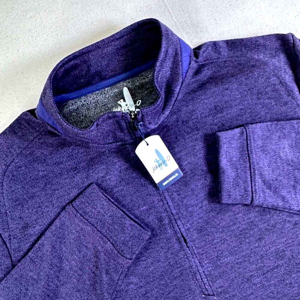 Johnnie-O Reflex Quarter Zip Pullover Mens Medium Jam Purple Heathered JMKO2510